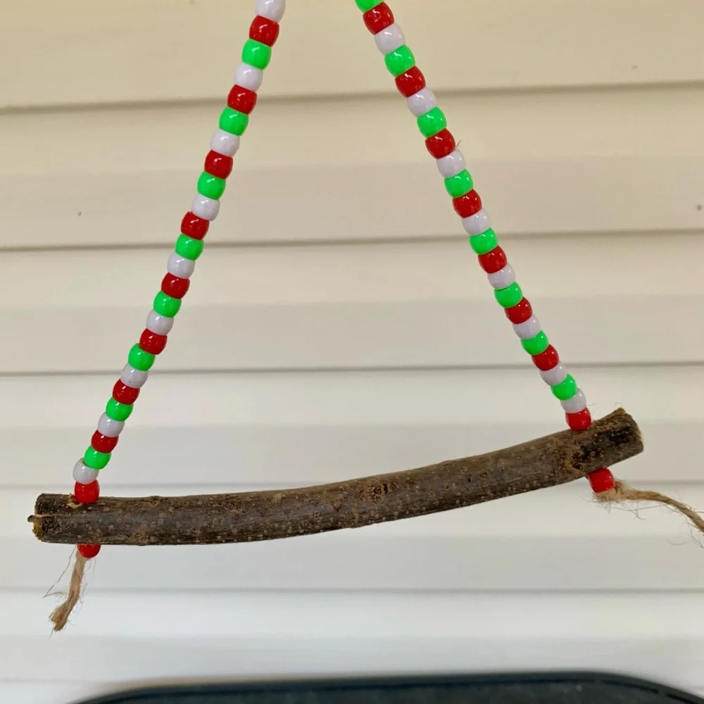 Small Candy Cane parrot swing🎄🪽6 inches long toy